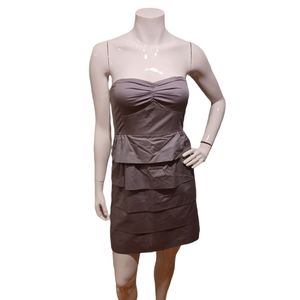 J. CREW Gray Strapless Tiered Ruffle Dress 👗